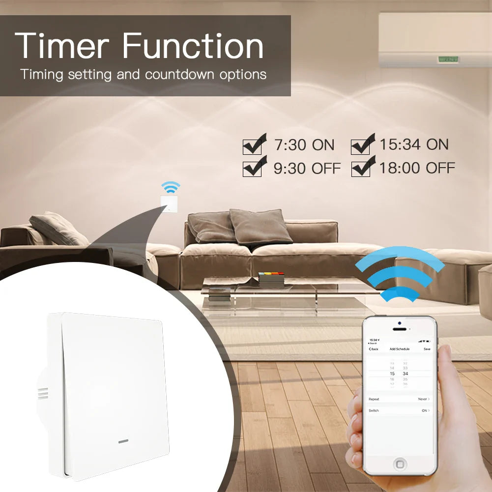 White smart light switch.