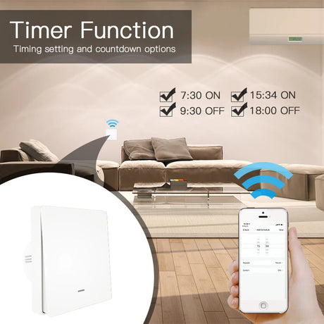 White smart light switch.