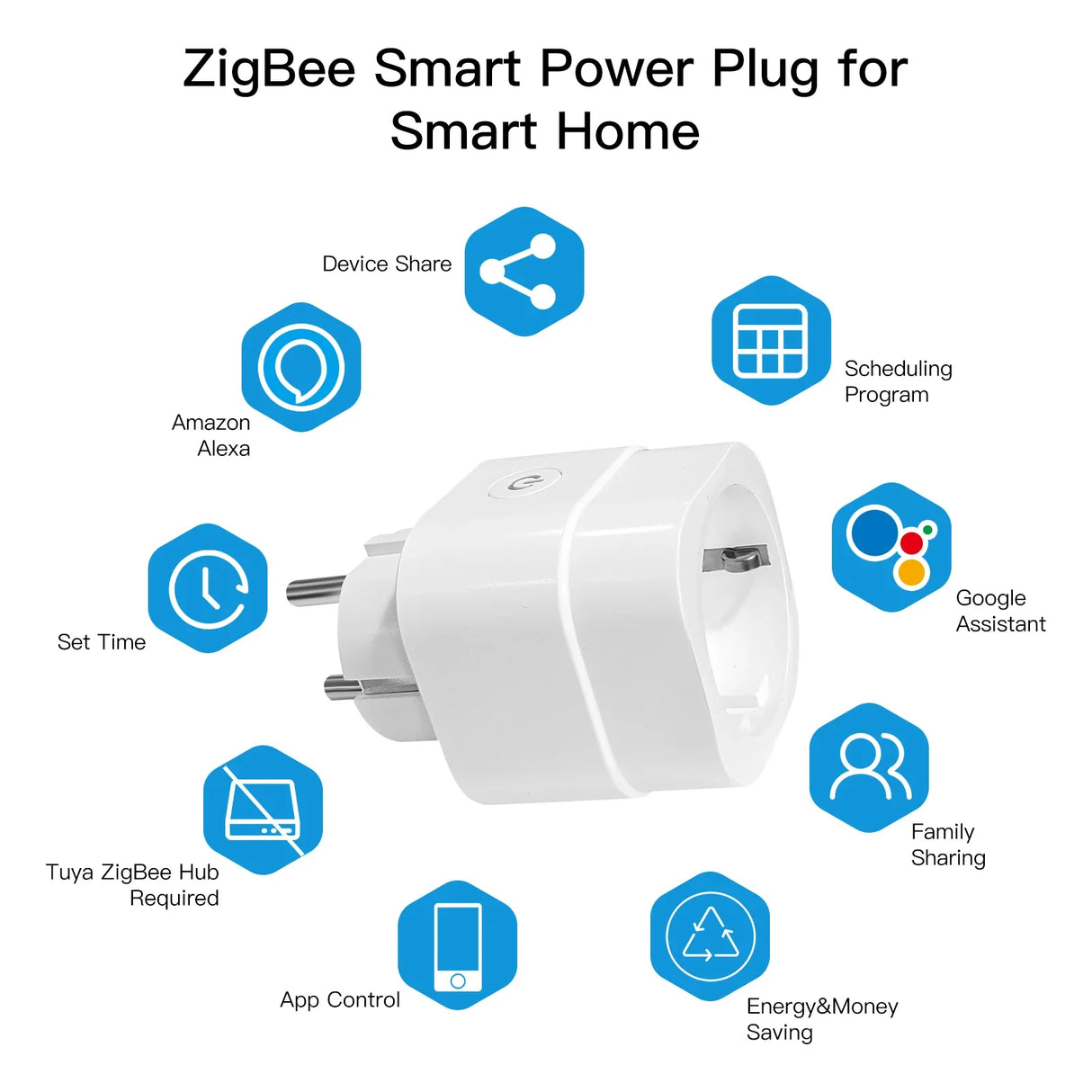 White smart power plug.