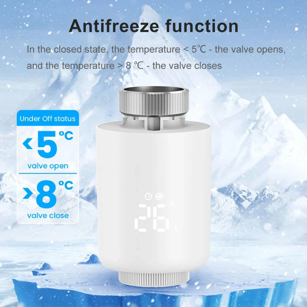 White smart radiator thermostat.