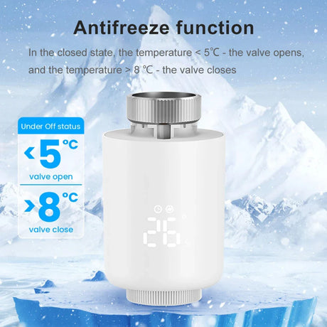 White smart radiator thermostat.