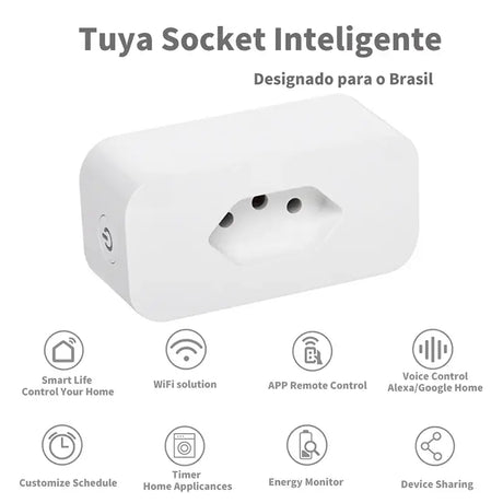 a white smart socket with the text,’trye intelligent ’