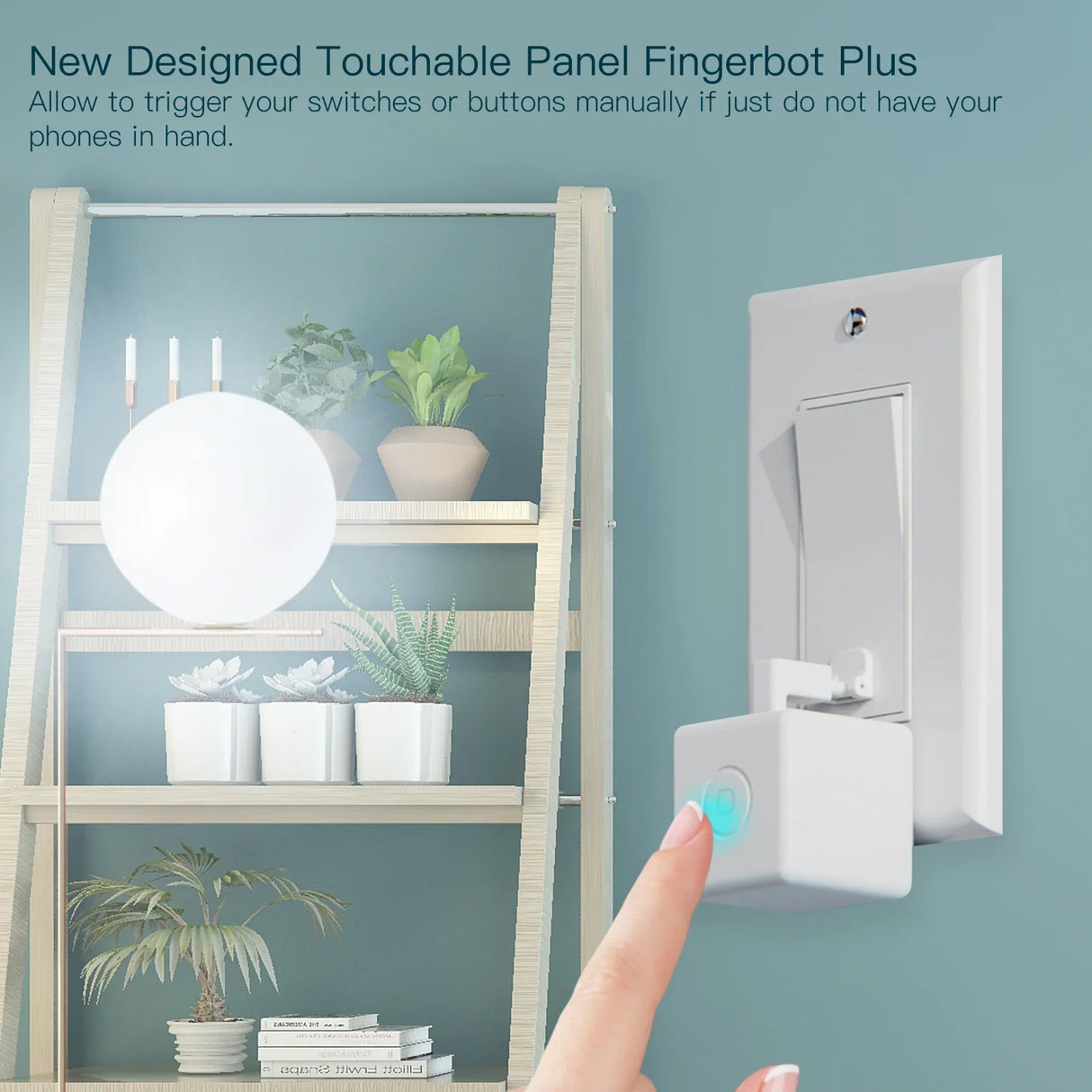 White smart switch actuator.