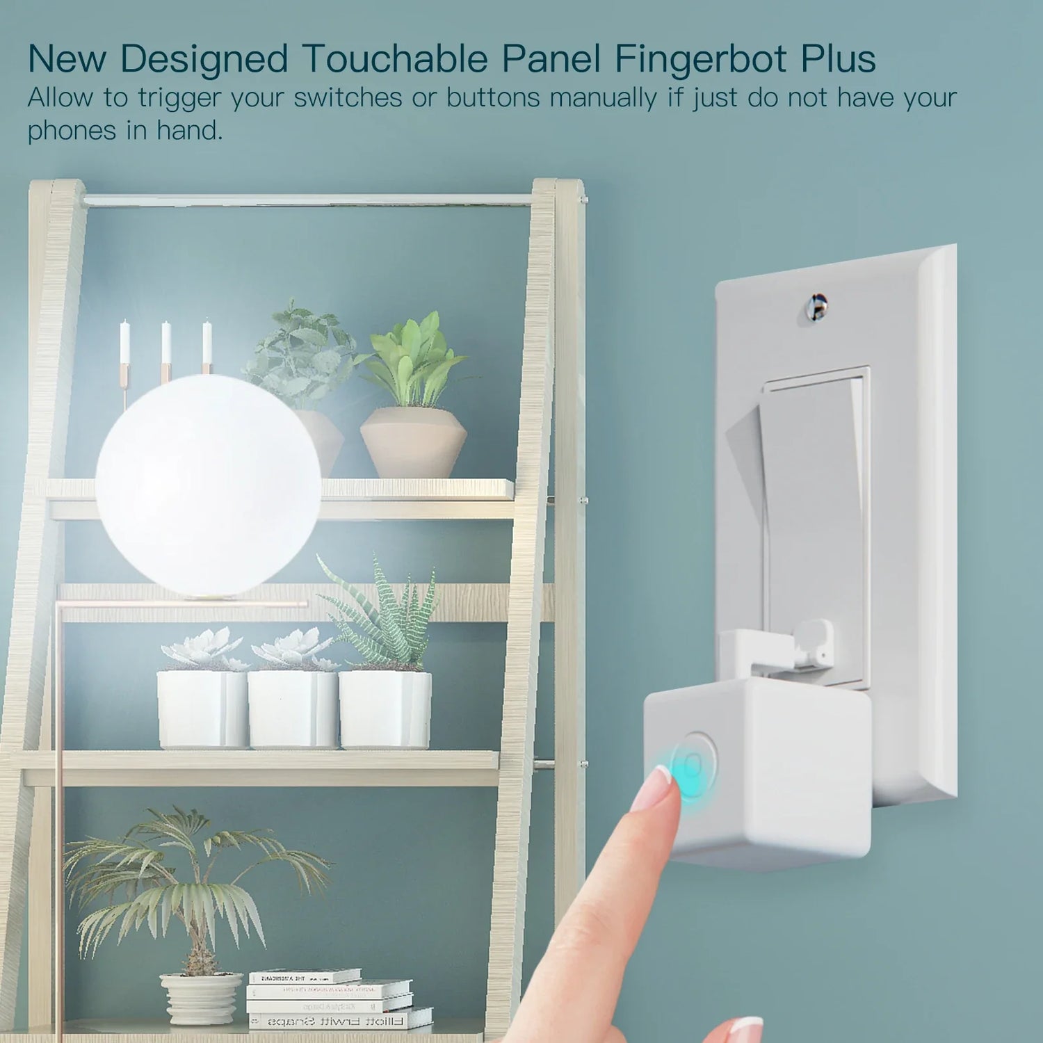 White smart switch actuator.
