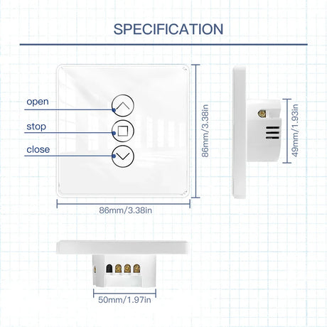 White smart switch dimensions.