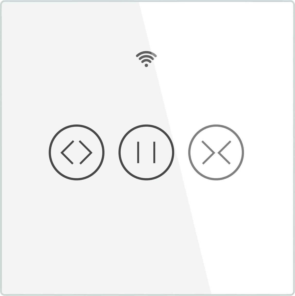 White smart switch with touch controls.