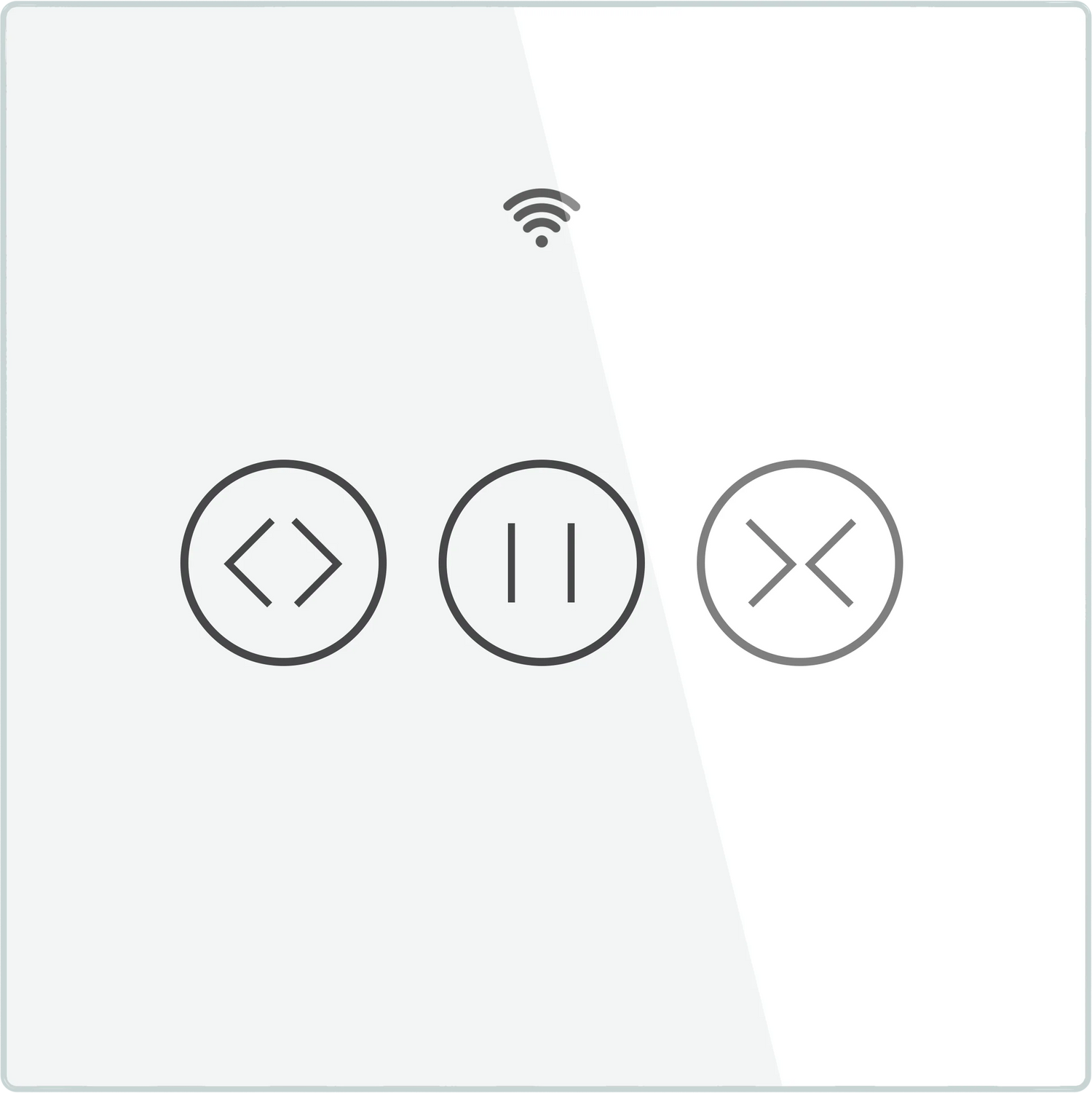 White smart switch with touch controls.