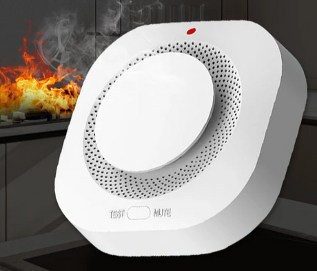 White smoke detector.