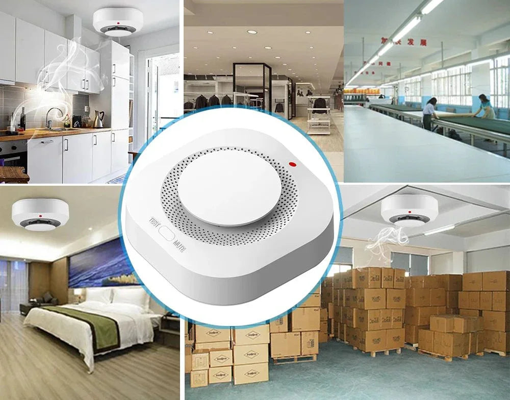 White smoke detector.
