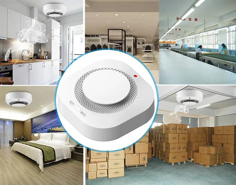 White smoke detector.