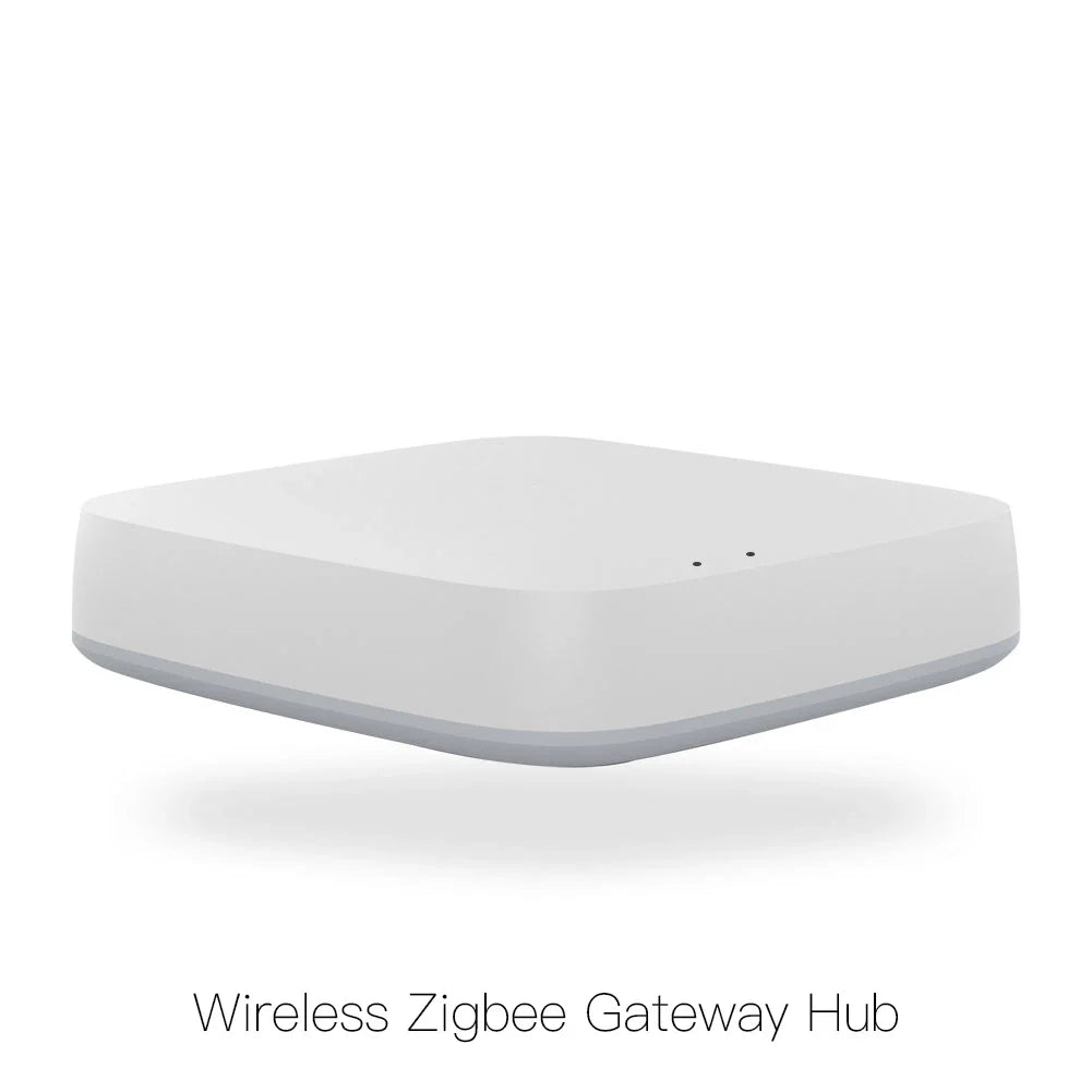 White, square, wireless hub.