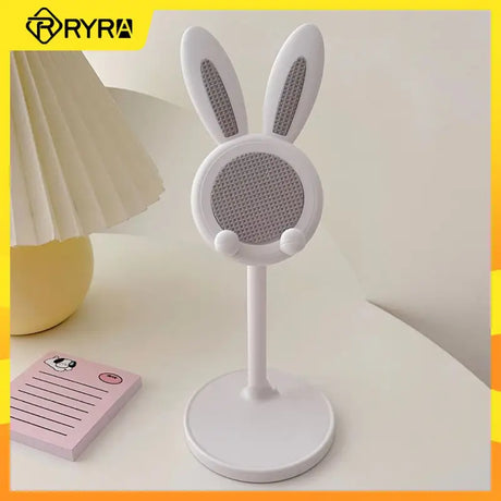 a white table lamp with a white rabbit head