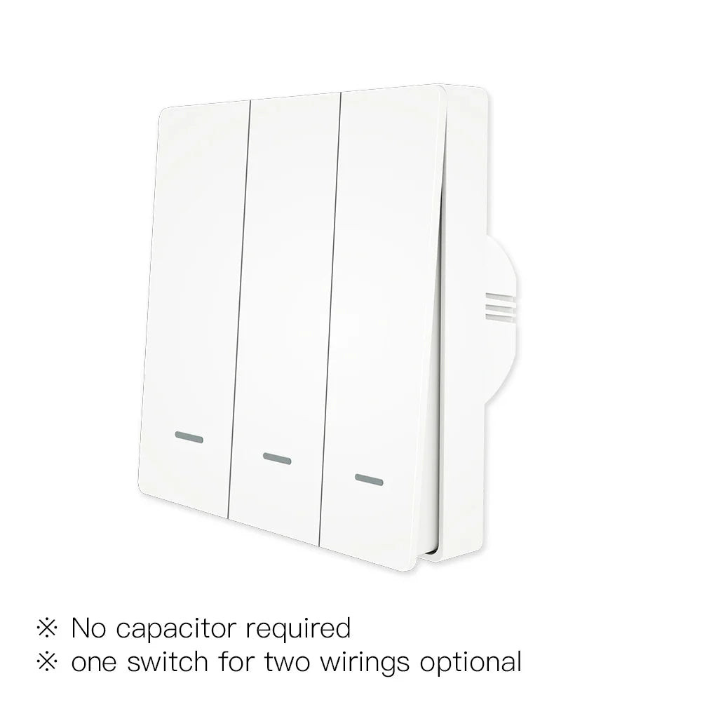 White triple light switch.