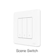 White triple light switch.