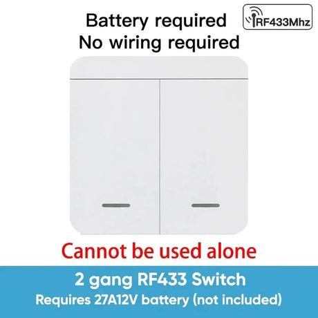 White two-gang RF433 switch.