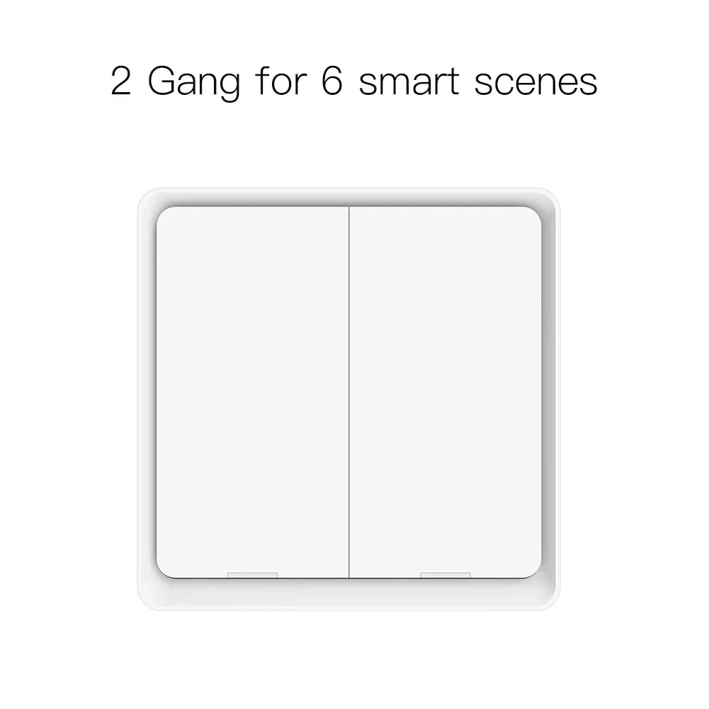 White two-gang smart light switch.