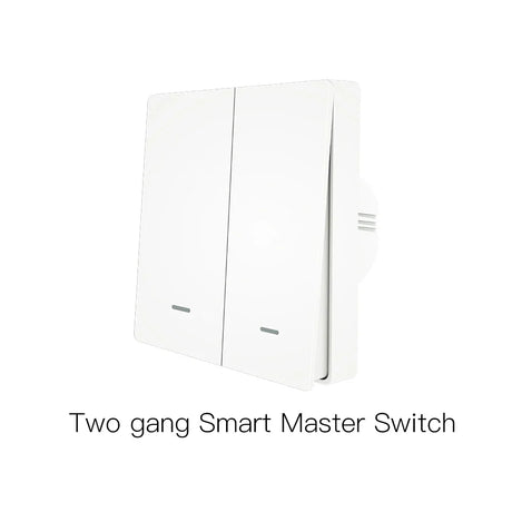 White two-gang smart switch.