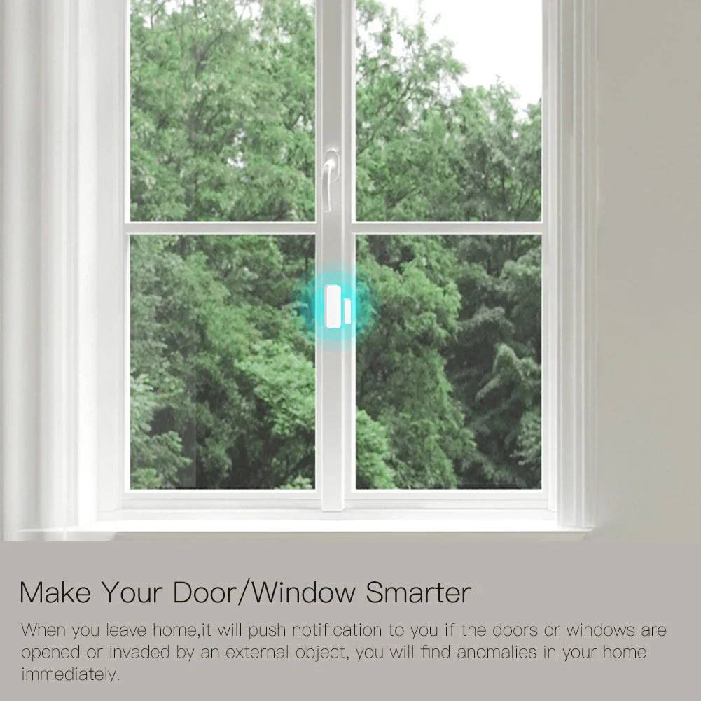 White window with a sensor.
