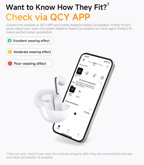 White wireless earbuds and smartphone.