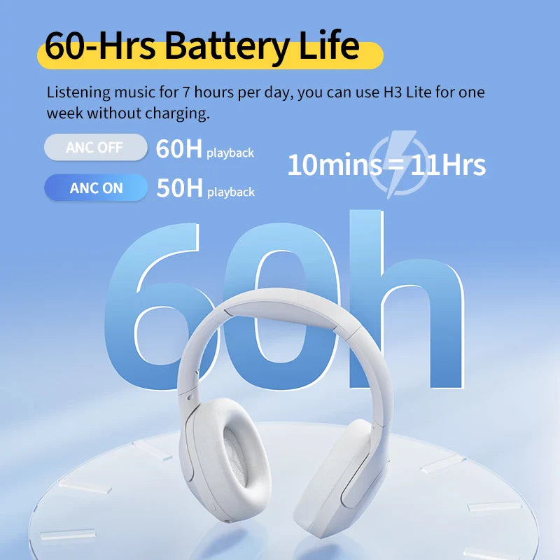 White wireless headphones.