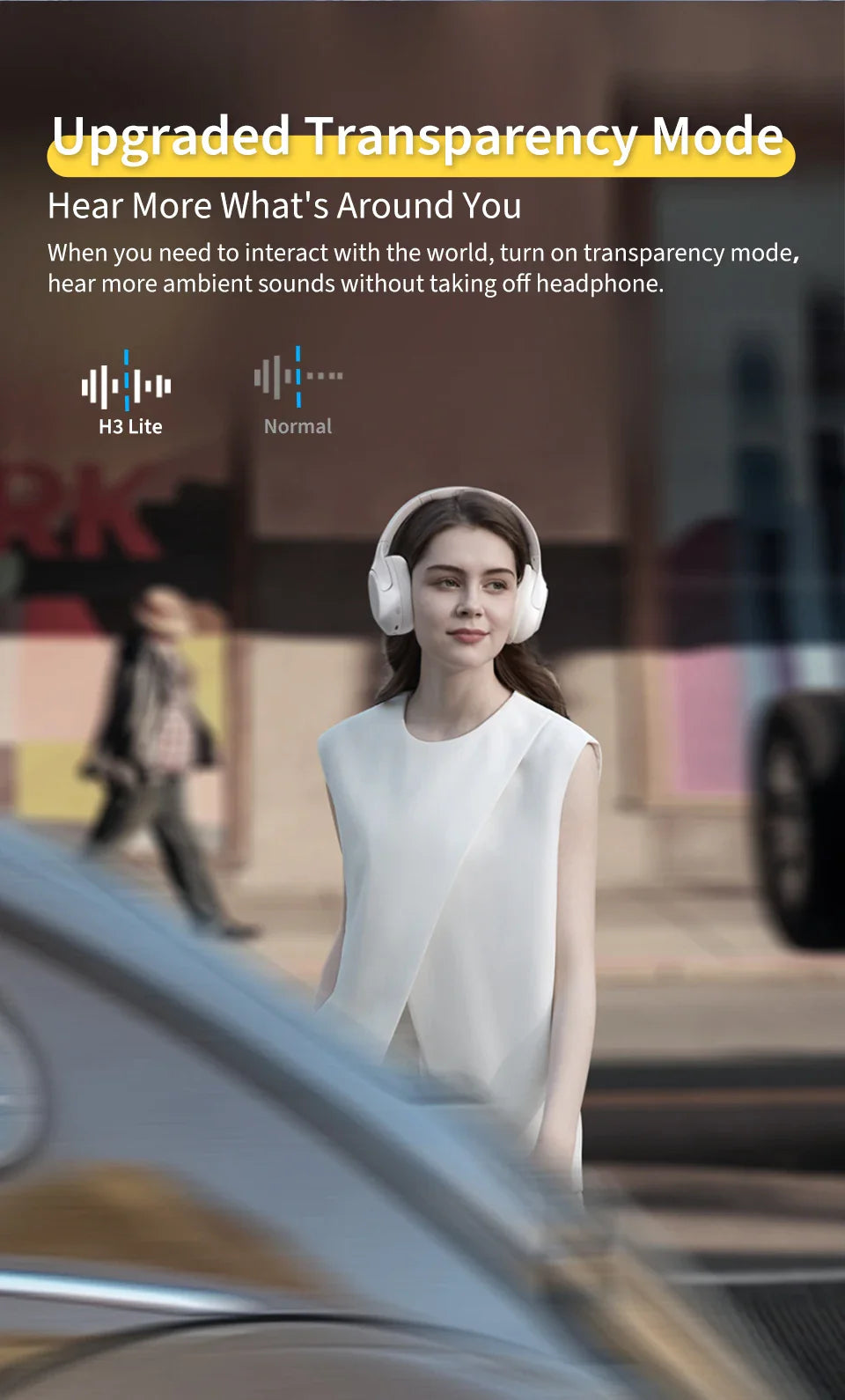 White wireless headphones.