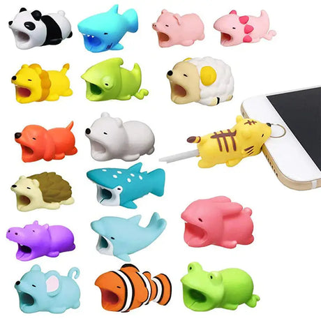 a bunch of different colored fish shaped usb devices
