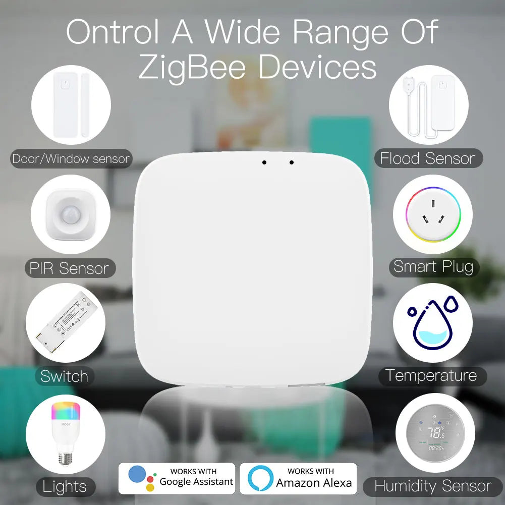 White ZigBee hub.