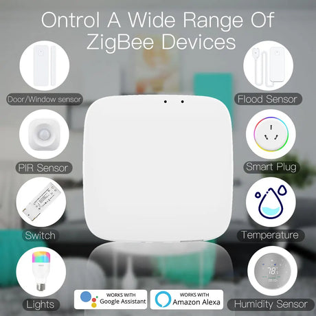 White ZigBee hub.