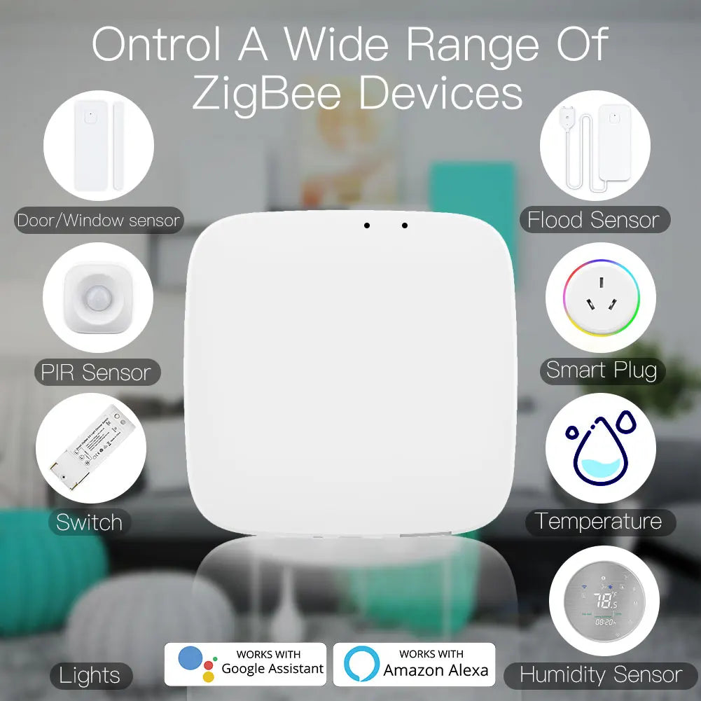 White ZigBee hub.