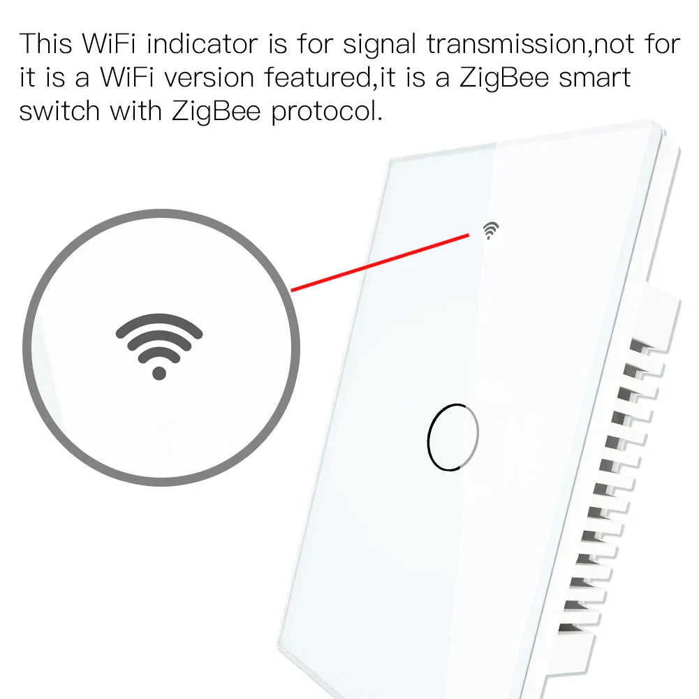 White ZigBee smart switch.