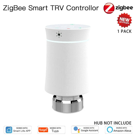 White ZigBee smart TRV controller.