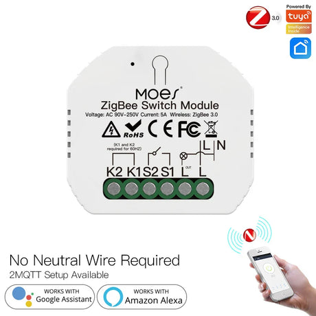 White ZigBee switch module.