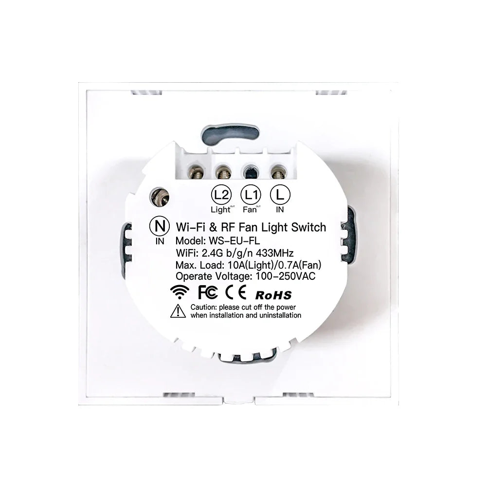 Wi-Fi and RF fan light switch.