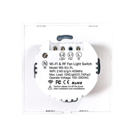 Wi-Fi and RF fan light switch.
