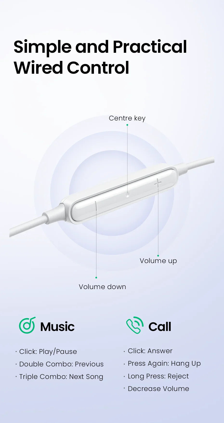 Wired earphone control module.