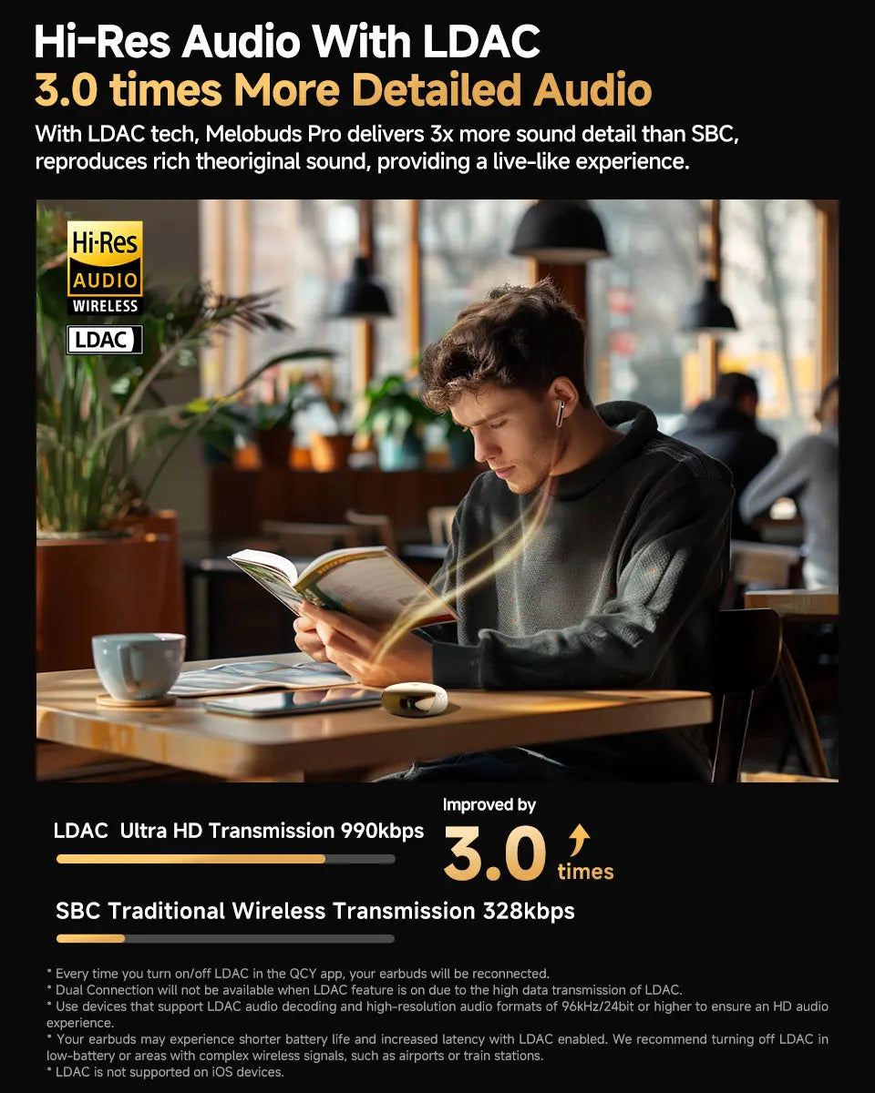 Wireless earbuds advertisement.
