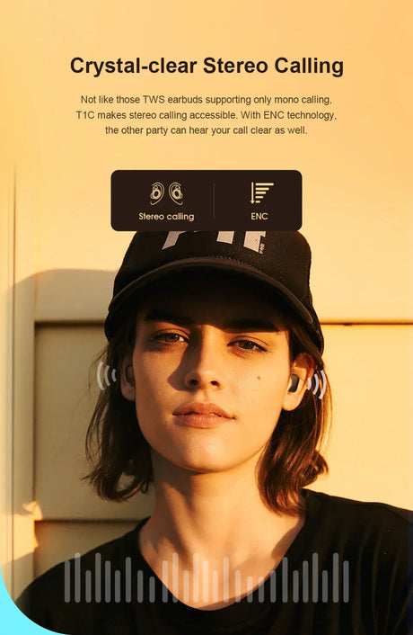 Wireless earbuds advertisement.