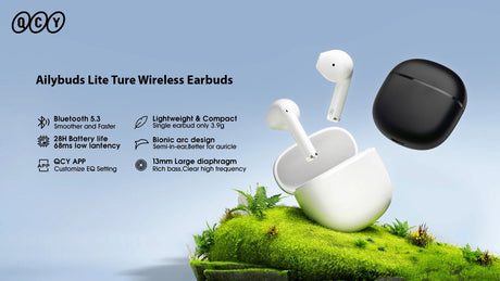 Wireless earbuds with charging case.