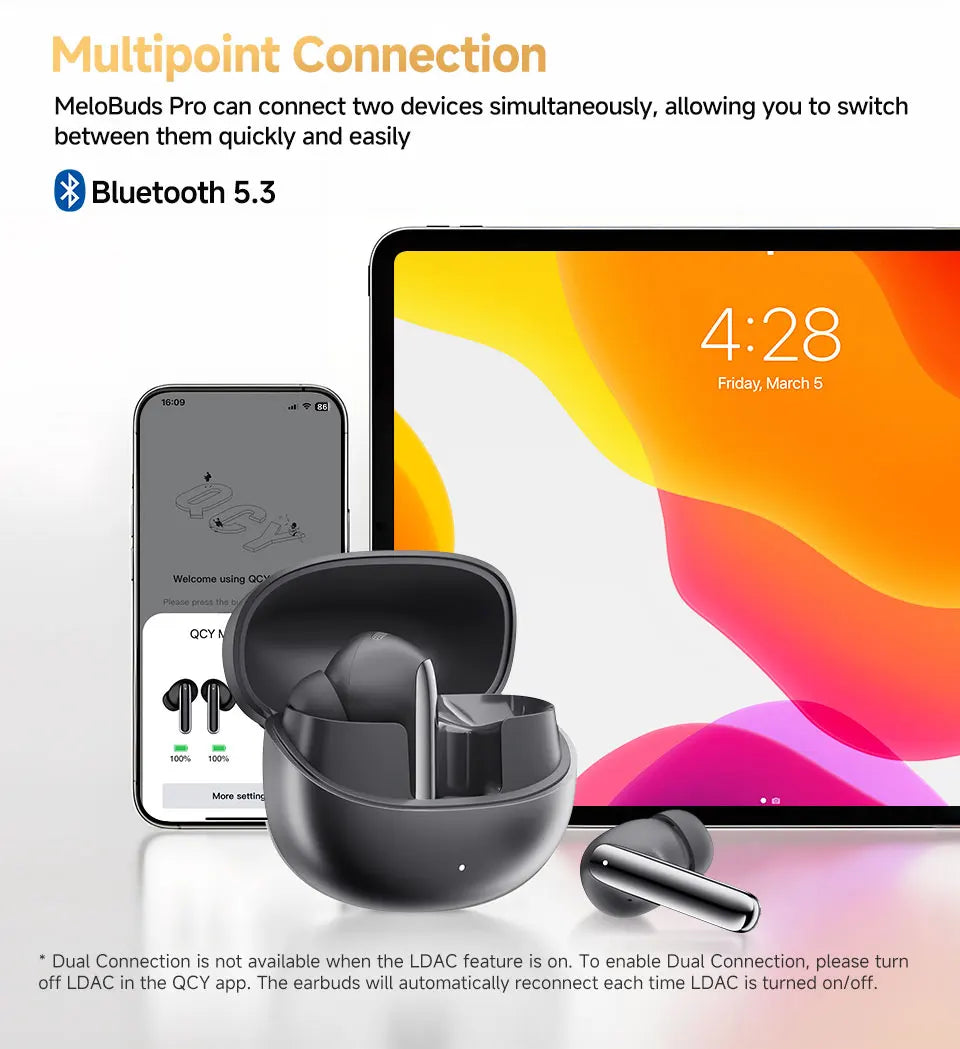 Wireless earbuds with charging case.