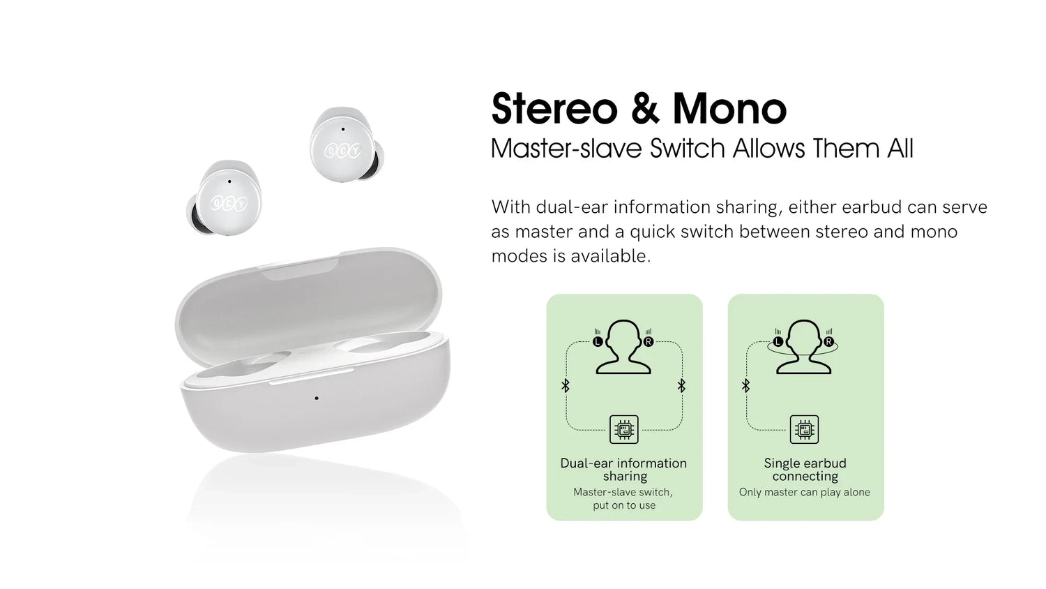 Wireless earbuds with charging case.
