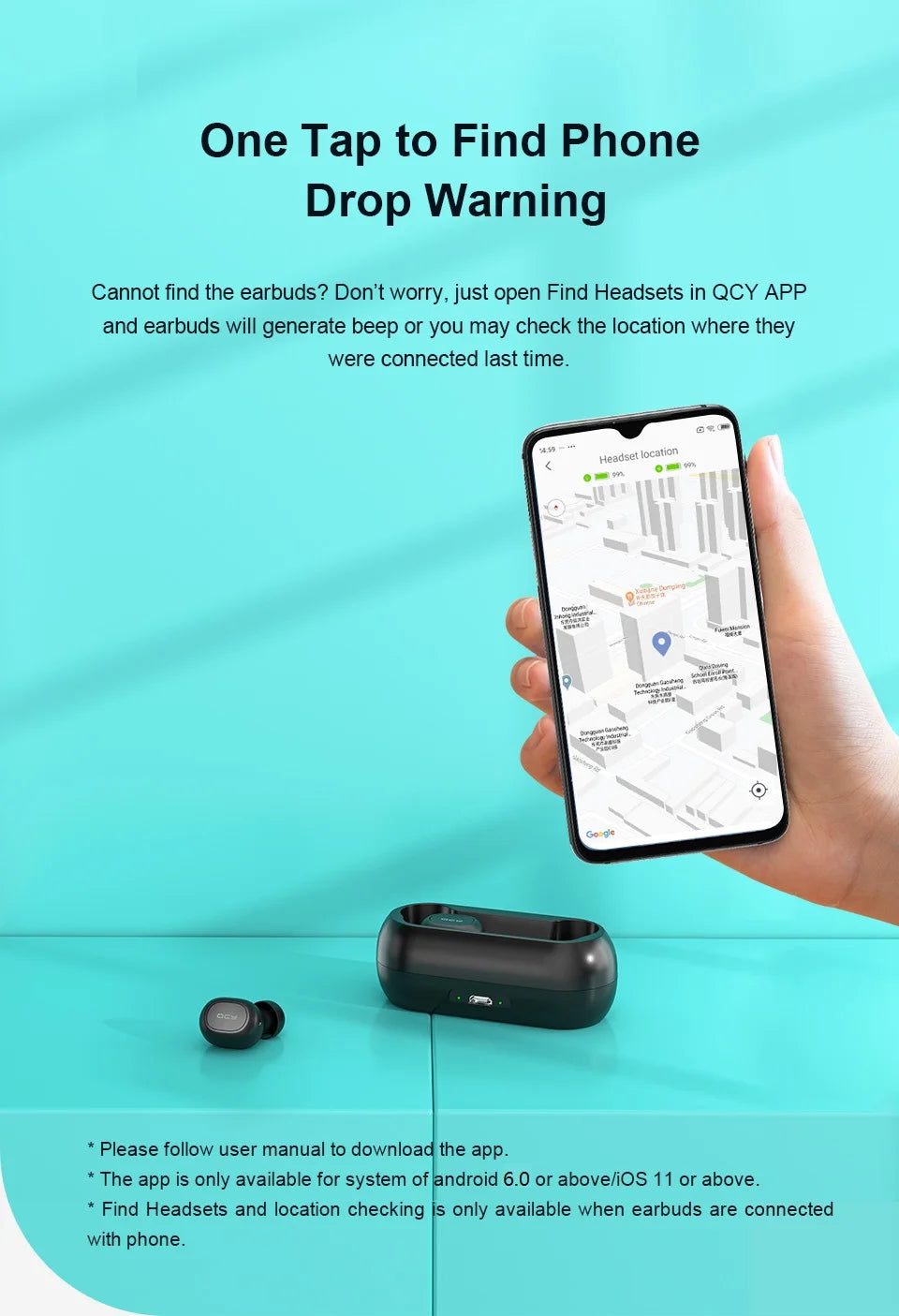 Wireless earbuds with charging case.