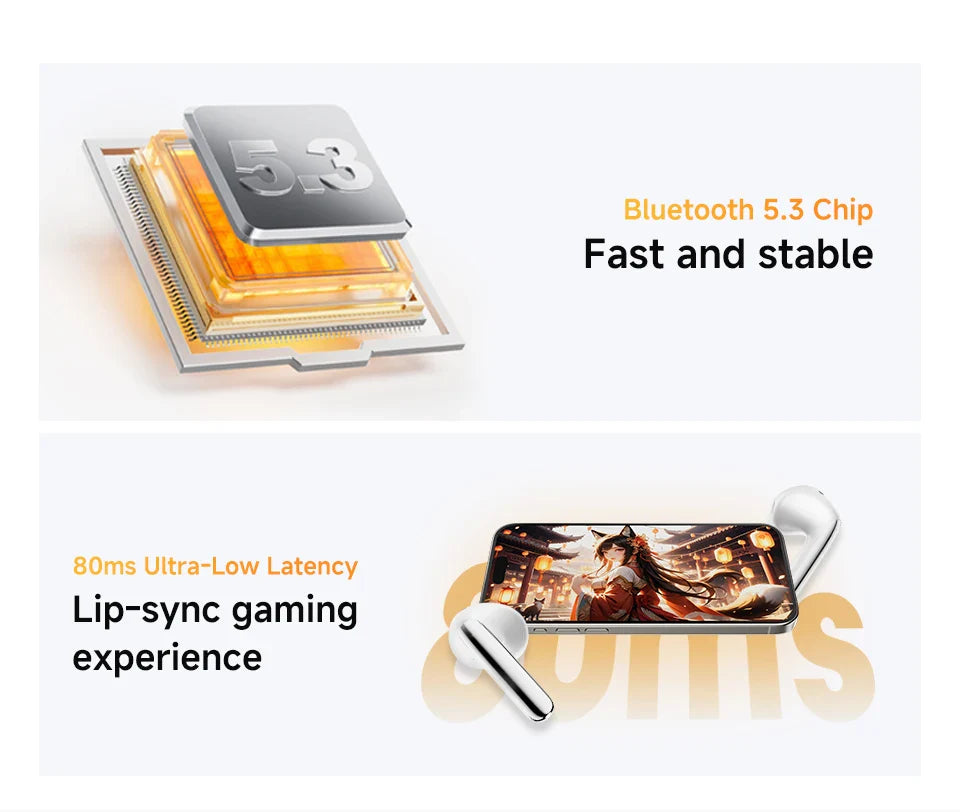Wireless earbuds with low latency for gaming.