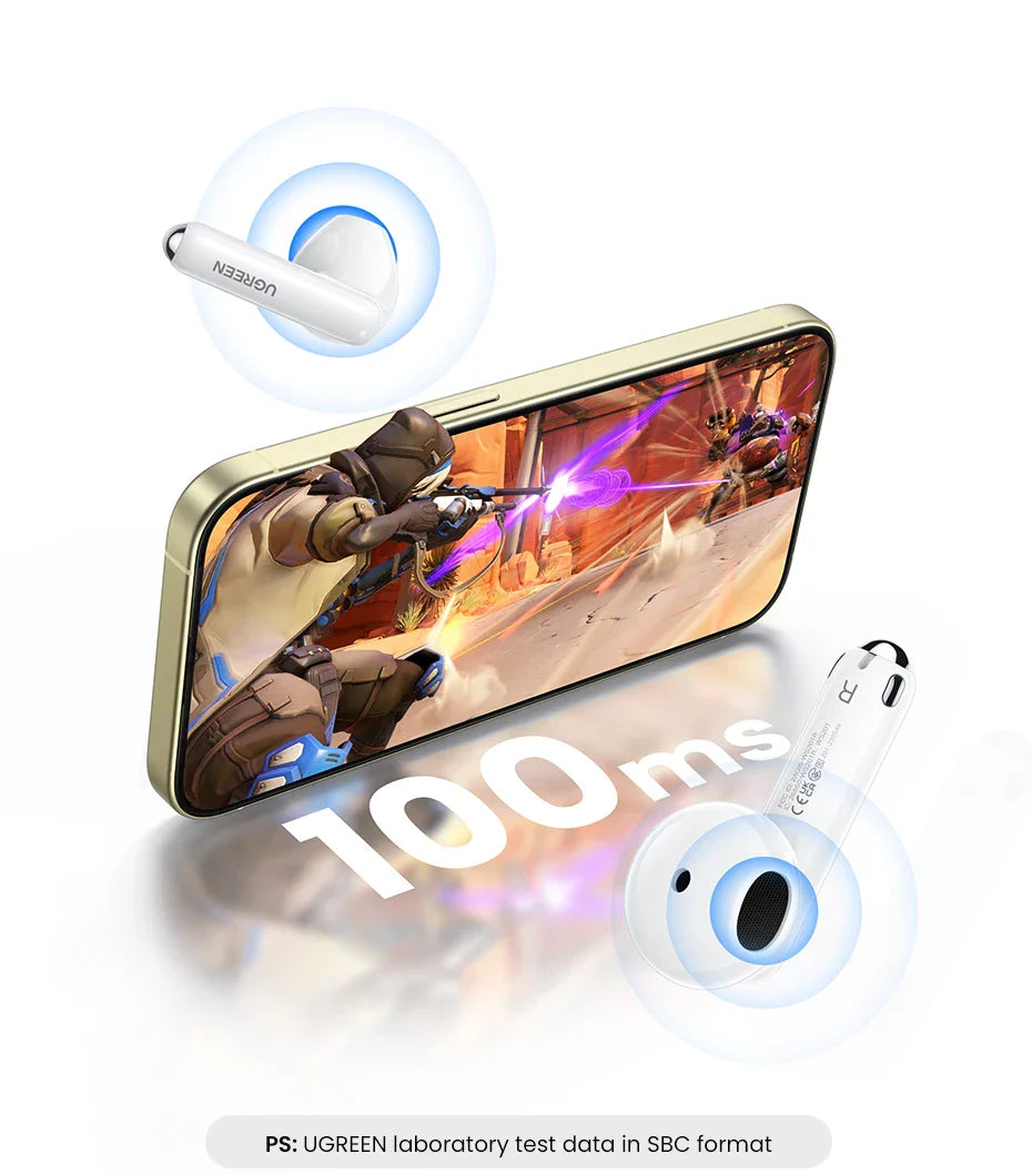 Wireless earbuds with gaming phone.