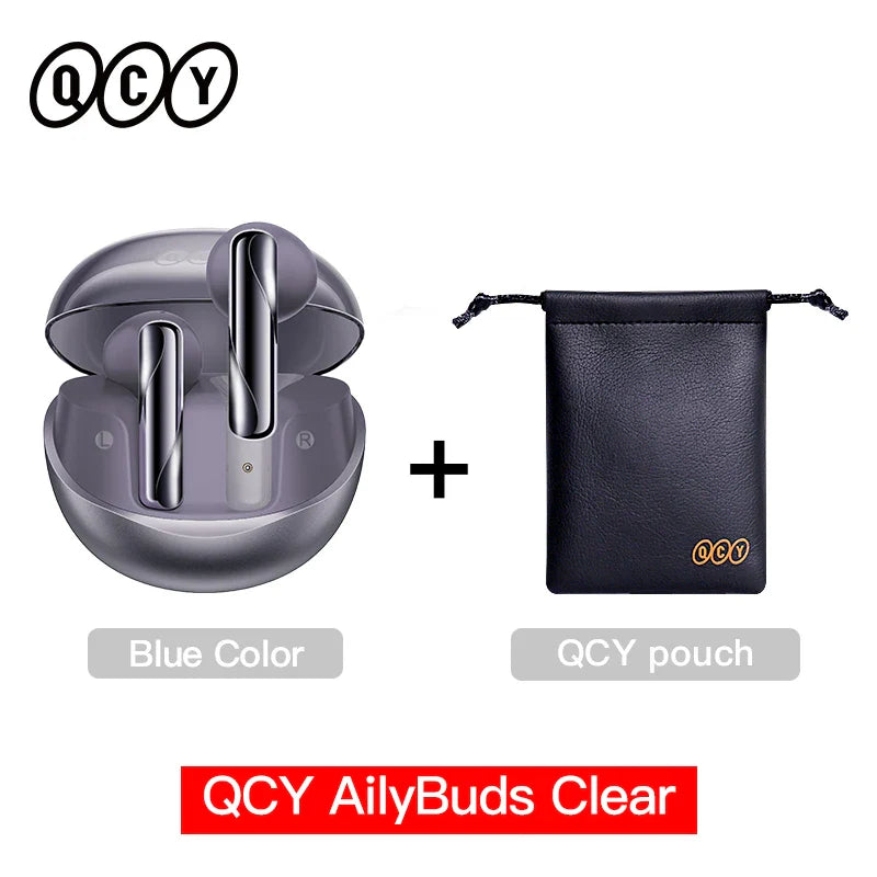 Wireless earbuds and pouch.