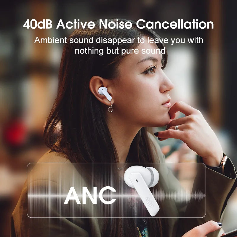 Noise-canceling wireless earbuds.