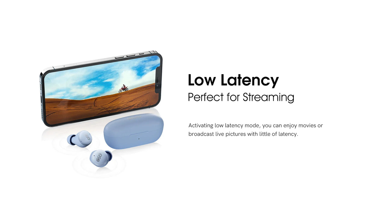 Wireless earbuds and smartphone.