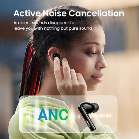 Wireless noise-canceling earbuds.