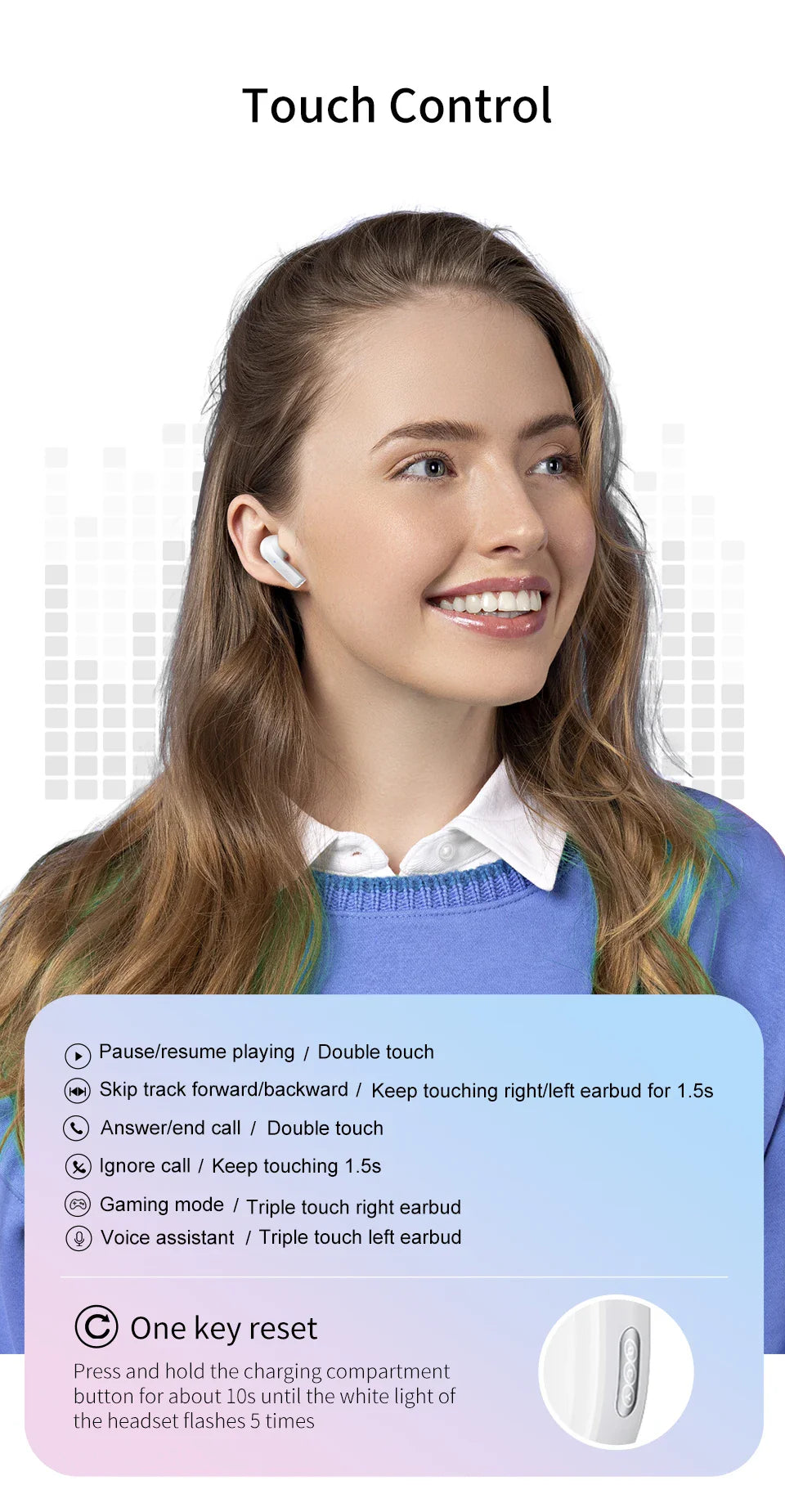 Wireless earbuds usage guide.