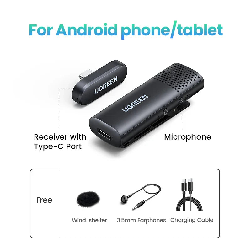 Wireless microphone system for Android devices.