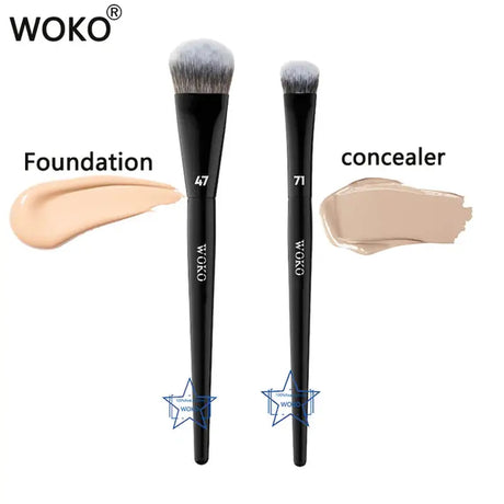 two brushes with foundation conceal and concealr